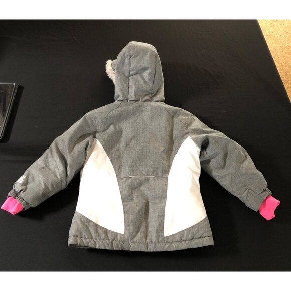 Winter Coat Girls 5  6 ZeroXposur Jacket Hood Gray Pink Zip Pockets - Picture 14 of 15